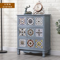 엔틱 빈티지 레트로 오리엔탈 프로방스 우드 콘솔 수납장 침실거실장 미니사이드협탁서랍장 거실 오디오 장식장, C