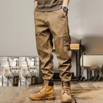 판다율이 남성 캐주얼 와이드 밴딩 조거 팬츠
