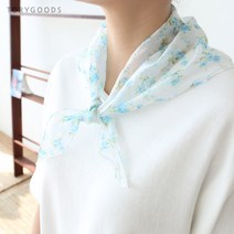 토리굿즈 여성 봄 간절기 플라워 쁘띠 미니 삼각 스카프 국내산