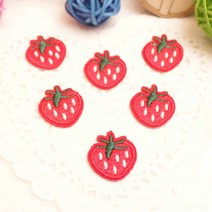 자수티 티셔츠 의류용스티커 꽃무늬 바지 와펜 패치 스타일리쉬 옷스티커 핸드메이드 컴퓨터자수 DIY 873636946, 6개 딸기 가격