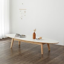 피토니아 가구 화이트 HPM 원목 다리 임스테이블 서핑보드 타원형 1800 2000 쇼파 테이블