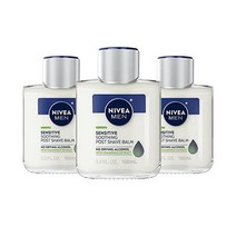 Nivea Men 센시티브 쉐이브 밤 3 팩 오브 3.3 Fl Oz Bottle, Light Scent_3.3 Fl Oz (Pack of