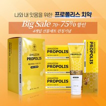 설날 선물 셋트 추천 프로폴리스 치약 선물세트 180g x 4ea / 프리미엄 잇몸치약/ 대량 단체 선물 / 회사 명절 선물 2만원대 선물세트/ 생활용품선물세트 / 구정 선물, 4개