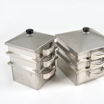 [떡파파]스테인레스 가정용 고급 미니떡시루 떡만들기 떡케익, 미니시루2개+실리콘떡망2개