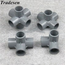 선홈통 PVC 알루미늄 1Pcs PVC I.D20mm 25mm 32mm 3 차원 파이프 피팅 홈 정원 관개 프레임 심기 물 튜브, 01 Gray_01 3 Way_02 I.D25mm
