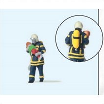 Preiser 28251 디오라마 미니어처 테라리움 어린이를 구조한 소방관 사람 피규어 모형 1:87 사이즈