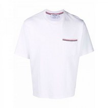 [명품]톰브라운 THOM BROWNE 22FW RWB 트리밍 포켓 반팔티 MJS183A 07323 100 D MJS183A 0732 3100