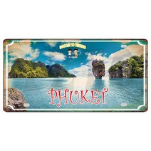 Yzfq 파타야 플라크 메탈 빈티지 푸켓 태국 여행 기념품 벽 바 클럽 홈 인테리어 30x15cm DC1464B, [09] DC1472