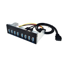라우터 모뎀 네트워크카드 19 핀8 포트 USB 3.0 허브 5.25 인치 CDRom 드라이브 베이 CD Rom 전면 패널 컴퓨터 케이스용, 01 Black blue