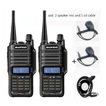 무전기 방수 uv-9r plus baofeng 10w 무선 cb 라디오 장거리 워키 햄, 협력사, 마이크 스피커 1 케이블