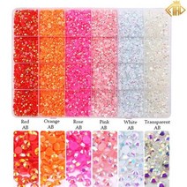 34mm 젤리 컬러 반짝이 수지 라인 석 접착제에 크리스탈 네일 보석 의류 장식 다이아몬드 액세서리, 없음, 19200 set 2+4mm