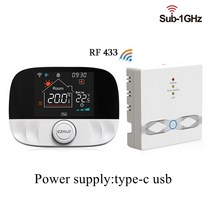 스마트 카드 리더기 휴대용 카드단말기 RF433 무선 온도 조절기 와이파이 바닥 난방 물 가스 보일러 홈 룸, 04 White T9Lite, 04 White T9Lite