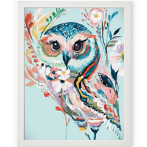 액자 세트 DIY 보석 큐빅 비즈 십자수 30x40 cm, 25.꽃부엉이(화이트), 1개