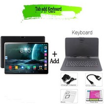 태블릿 PC 10.1 인치 3G4g 전화 통화 4GB64GB Octa Core WiFi 블루투스 4.0 듀얼 SIM 카메라 Google 키보드, 번들 3, 협동사, 검은 색