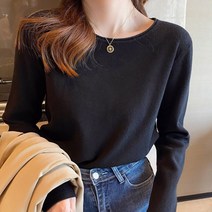 봄 가을 부드러운 베이직 무지 심플 캐쥬얼 여성 니트
