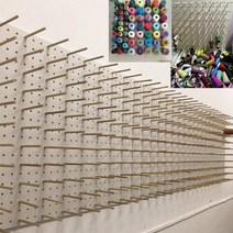 벽걸이 실패꽂이 실패걸이 미싱방정리 실 정리대 수납 선반 공방, 체리 핑크 605x290 (나무 끝 50개 매치)