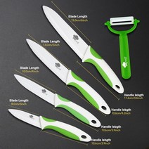 세라믹칼 정육칼 일본 독일 명품칼 중식칼 장미칼세라믹 칼 3 4 5 6 인치 필러 포함 요리사 과일 야채 유, 08 3456 GREEN SET