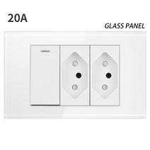 IOT콘센트 스마트콘센트 플러그 멀티탭 20A 브라질 벽 USB 소켓 전원 토마다 압력 스위치 강화 유리 패널 118 위치 잭 홈 오피스, 없음, 3.1GANG 2OUTLET WH GS