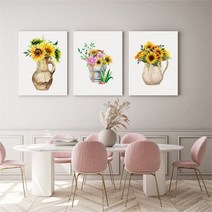 셀러허브 감성 수채화 해바라기 그림 액자 No1 10 캔버스 20호, 4번／20호53x73cm(캔버스액자옆면흰색)