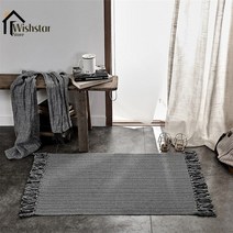 러그 카페트 nordic rug grey cotton tassel woven 침실 침대