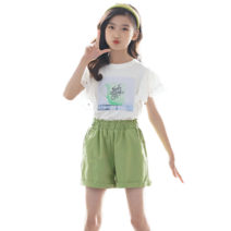 베비포 여아용 머그컵 반팔티 5부 반바지 상하복 세트 DR9