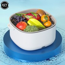 초음파 과일세척기 야채 과일 및 야채 세탁기 편리한 세척 바구니 전기 주방 청소 도구, 한개옵션0