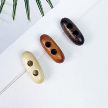 헤세드 국산) 3cm 2구 우드 땅콩단추 떡볶이단추 코트단추 (4개), 3컬러전부, 4개