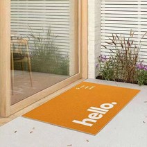 포유 현관 출입 대형 HELLO 스마일 코일 발매트, HELLO 스마일 코일 발매트(50X80), 오렌지