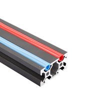 2/5 미터 6mm 플랫 씰 2020 알루미늄 프로파일 슬롯 커버/패널 홀더 블랙/오렌지/블루 CNC CR-10 기계 DIY, 01 2m_03 Black