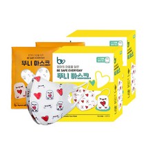 뷰라뷰 3D형 뚜니 마스크 4-7세용, 50매입, 2박스, 하뚜