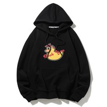 긴팔맨투맨 PANCOAT 여성 가을 어린오리 플라워 프린팅 와이드 루즈핏 트렌드 커플 후드 티셔츠 2759266518