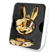 에어디 차량용 방향제 쥐 토끼 도베르만 황소 포메라니안, [토끼], 24K골드, 클린코튼향 2개