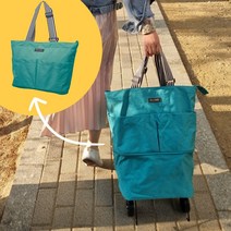 트랜스픽 바퀴장바구니 접이식 시장카트 HS-07, 그린, 1개