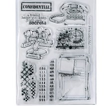 클리어 스탬프 배경 DIY 스크랩북 카드 앨범 종이 공예 실리콘 고무 롤러 투명 우표 895, 02 YELLOW