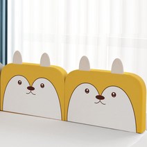 아기 보호 울타리 낙하 방지 소프트 쿠션 동물 난간대 침대 안전 가드, 옐로 여우 + 0.5m [1입]