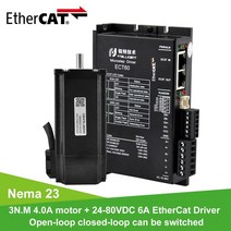 Rtelligent-Nema 23 폐쇄 루프 스테퍼 모터 6A 24-80V DC 이더캣 필드 버스 드라이버 CNC 기계용, [03] ECT60 with 57AM30ED