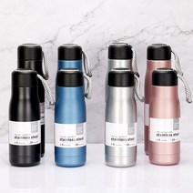 BUyuS스트랩 보온병/420ml 운동 등산 이중스텐 텀블러 라이더 보온보냉 550ml 텀블러 스포츠물병 데일리굿딜 브이숍, 420ml 골드