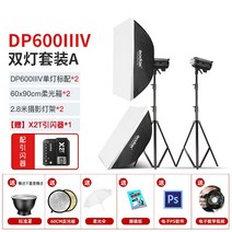 고독스 DP600III 3세대/4세대 카메라 라이트 플래시 600w 광고 촬영 스튜디오, 신우DP600IIV4세대 듀얼 램프 세트 A X2 프라