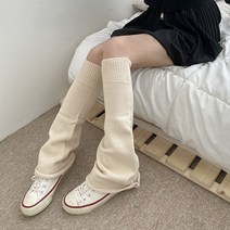 VANANA2 여성 유니크 하이틴 양말 루즈 오버핏 시보리 무지 레그 워머