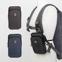 등산 캠핑 트레킹 힙색 겸용 핸드폰 가방 미니 크로스백 등산용 배낭 부착용 카라비나 포함, 네이비