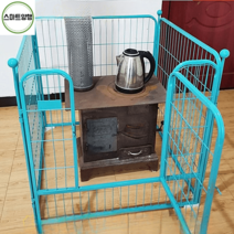 난로 히터 안전 철망 펜스 보호망 난방기 접이식 철재, 블랙 50*높이50cm