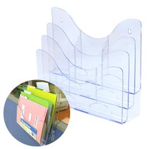 3단 아크릴 정부화일 꽂이 황화일 거치대 종이 문서 파일 서류 수첩 칸막이 투명 정리대 벽걸이 탁상용