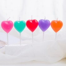 칼라 하트 생일초 파티초 예쁜초 색깔초 2개입(레드 핑크), 2개입(레드/핑크)