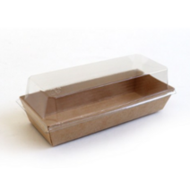 크라프트 무지 핫도그 뚜껑 세트 190x80x35mm (뚜껑높이 35mm), 25개입, 12개