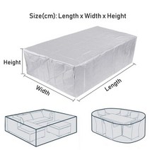 척추교정의자 눕는의자 수면의자 라탄그네의자 크기 야외 오 정원 가구 방수 커버 비 눈 의자 커버 소파 테이블 의자 방진 커버, 은, 190x66x89cm