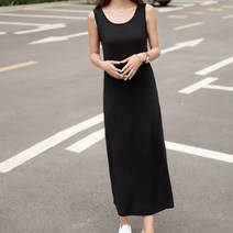 유어유주얼 모달 민소매 슬림 롱 원피스