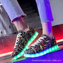 LED 클럽슈즈 USB 충전식 셔플댄스 야광 경량