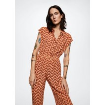 MANGO WOMAN 롱 프린트 점프수트 Rust/Copper 37063841