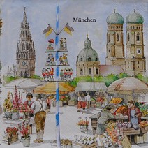 파스텔크래프트 IHR 냅킨아트 466300 Monchen 냅킨20매 33x33cm 0243, 20매입, 혼합색상