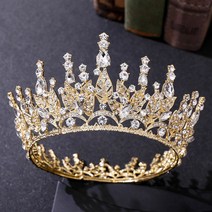 왕관 세련된 고급진 생일 Mamojko Baroque 여왕 신부 여성 크리스탈 웨딩 모자를 쓰고 있죠 티아라 헤어 액세서리 비쥬, 16 zxc55gold
